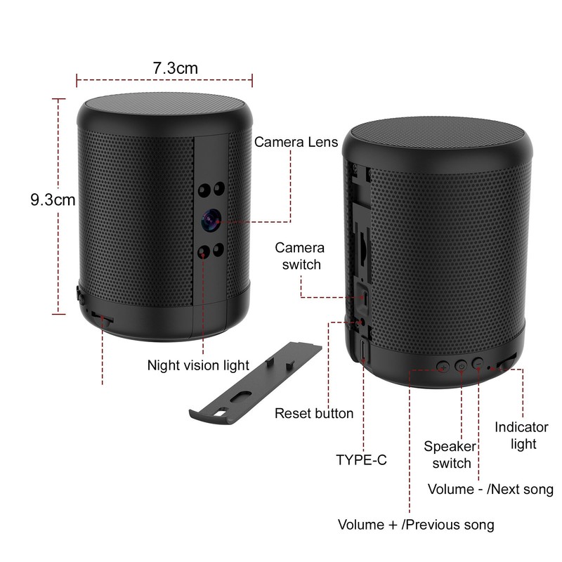 Stereo Speaker WiFi Camera 2K Night Vision 2 Way Talk