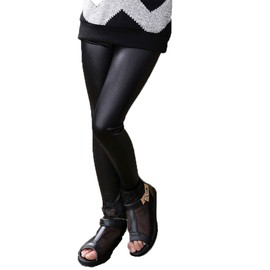 Fancy Uyee Kids Toddler Girls Faux Leather Pants Shiny Strech Leggings Tights (Black, 8T-9T)