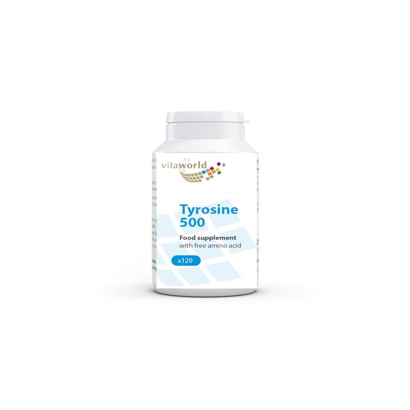 Vita World L-Tyrosine 500mg 120 Vegetarian Capsules Made in Germany