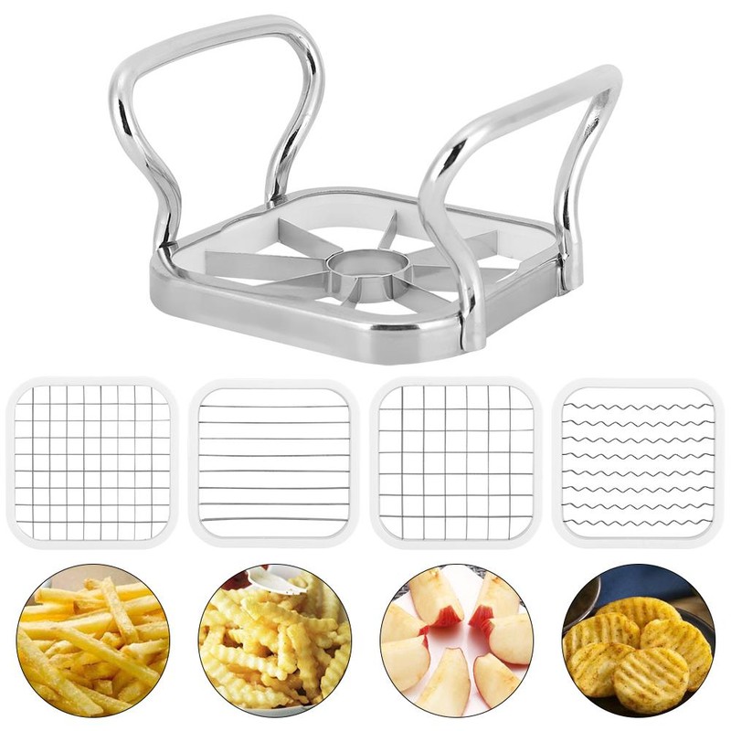Potato Chipper-Stainless Steel 5in 1 Potato Chopper Cutter Fruit Chip