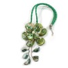Avalaya Large Shell Flower Pendant with Faux Leather Cord in