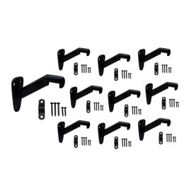 QCAA Heavy Duty Handrail Stair Brackets, Zinc Die Cast, Matte Black, 10 Pack, Made in Taiwan