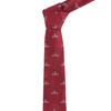 King & Priory Golf Clubs Burgundy Red Herringbone Embroidered Tie