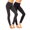 No Nonsense Women's Cotton Legging, Black/Charcoal Grey-2 Pair Pack