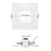 LUXRITE 3 Inch Square Ultra Thin LED Recessed Light with