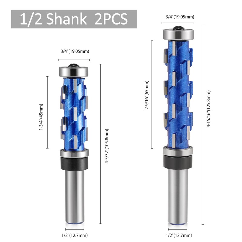 HOZLY Flush Trim Router Bit 1/2" Shank, Double Bearings Flush