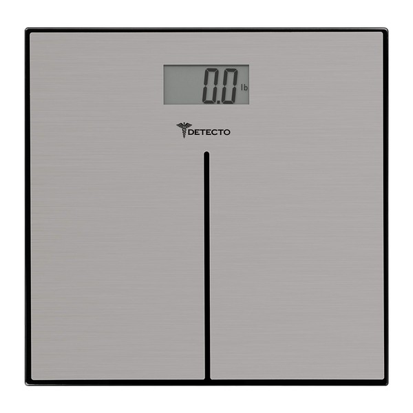 Detecto D133 Deluxe Modern Stainless Steel Body Weight Bathroom Scale, Digital LCD Display, 400lb Capacity
