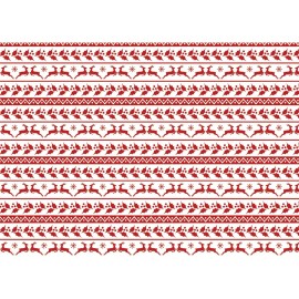 Captive Decals Christmas Stripes Deer Holly 5 x 7 Inch Red Fused Glass Decal Paper