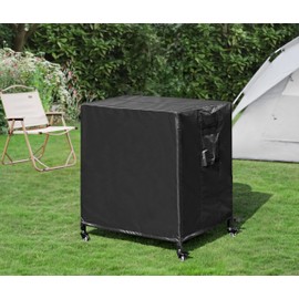 WEASHUME Outdoor Grill Cart Cover Waterproof Pizza Oven Stand Cover Trolley Food Prep and Work Cart Table Cover Heavy Duty Grill Cart Outdoor Cart Cover