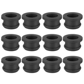 PATIKIL 12mm / 1/2 Inch Drill Hole,3/8 Inch ID Rubber Grommets, 12Pcs Top Hat Grommet for Wiring Eyelet Ring Gasket Automotive Firewall Cable Hole Plugs Wires Protection, Black