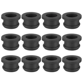 PATIKIL 12mm / 1/2 Inch Drill Hole,3/8 Inch ID Rubber Grommets, 12Pcs Top Hat Grommet for Wiring Eyelet Ring Gasket Automotive Firewall Cable Hole Plugs Wires Protection, Black