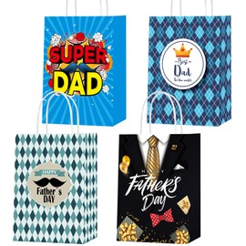 cocokawats 16 Pcs Father's Day Bags Father's Day Gift Bags Father's Day Party Favors Bags for Dad Grandpa Father's Day Party Supplie