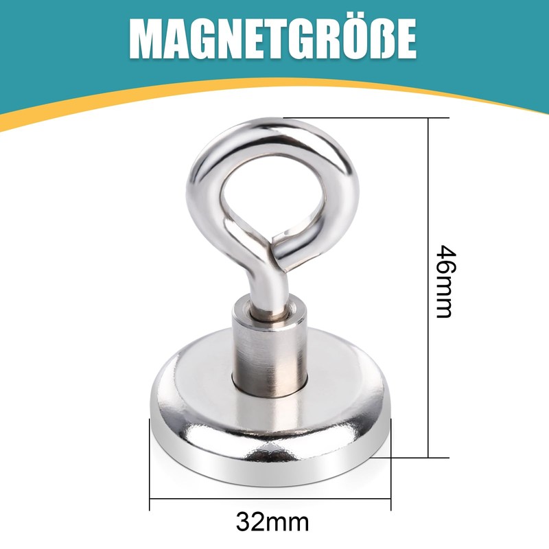 FPMYB Pack of 6 Magnetic Hooks, Extra Strong Magnetic Hooks,