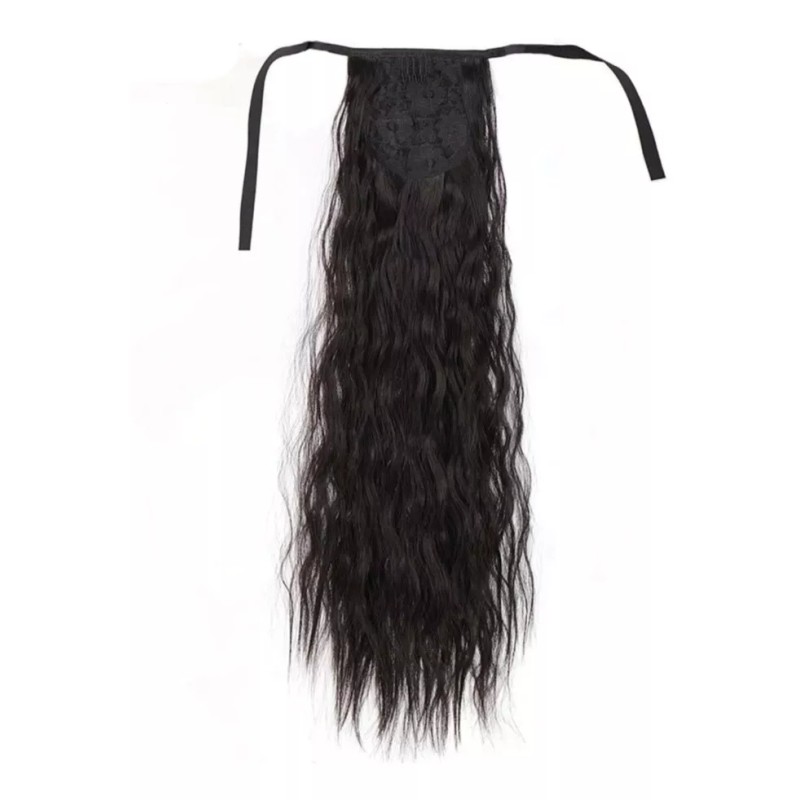 TASSYME ACCESORIOS Coleta Pony Postiza Rizada Negra Ed. Mujer Moderna