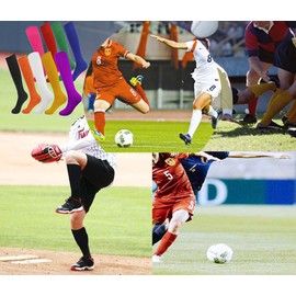 Fitliva Tube Dresses Adult Football Soccer Durable Sport Socks(6Pack-Royal Blue)