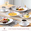 VEWEET Annie Porcelain Dinnerware for 6, 30-Piece Pink Floral Dish