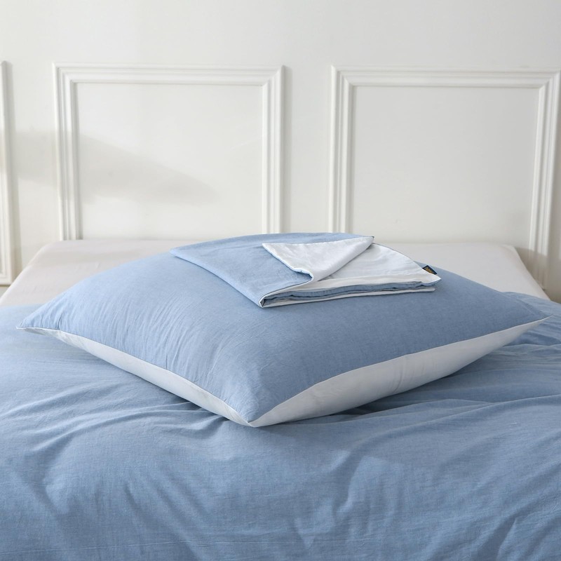 Mildly Pillowcases, 80 x 80 cm, Cotton, Haiya Blue