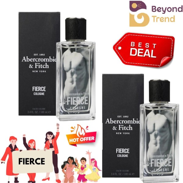 2PCS Abercrombie & Fitch Fierce Eau De Cologne 3.4 /