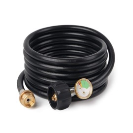 SHINESTAR Adaptador de manguera de propano de 12 pies, 1 libra a 20 libras, manguera adaptador de propano con medidor para estufa Coleman, plancha Blackstone de 17/22 pulgadas, Weber Q, Buddy Heater y más