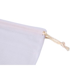 Sansam Sansam Small Velvet Gift Bags with Drawstring, 20pcs 4.0x4.8 Inch Cream Drawstring Velvet Cloth Jewelry Pouches