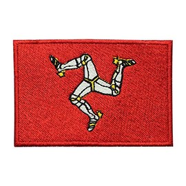 Isle of Man County Flag Logo Iron On Sew On Embroidered Patch Badge Applique for Clothes Shirts Jeans etc