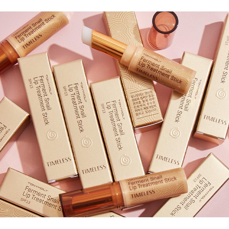 TONYMOLY Timeless Ferment Snail Lip Balm, Korean Lip Balm Protects
