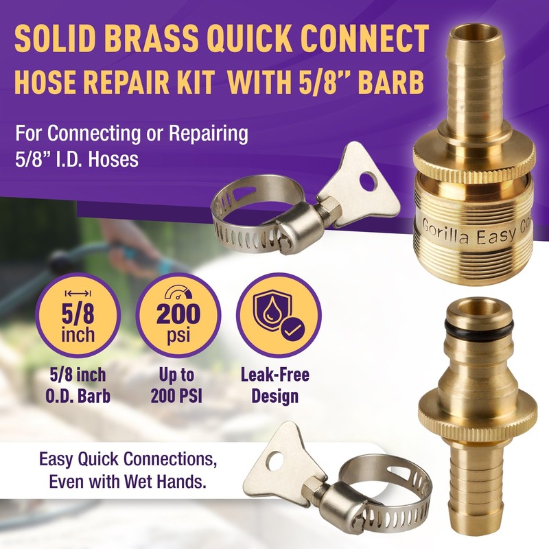 Gorilla Easy Connect Garden Hose Repair Kit With Integrated Quick