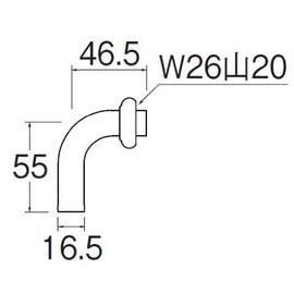SANEI Faucet Repair Parts Universal Home Pipe 90 Degree Bend Type W26 Mount 20 PY120-65X-16