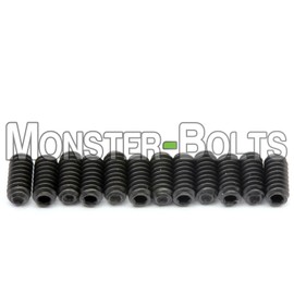 MonsterBolts - #4-40 x 1/4" Guitar Bridge Saddle Height Adjustment Screws for US/Inch, Black Alloy Steel, Bulk 100 Pack
