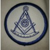 Embroidered Masonic Sun Square & Compass Patch White & Blue