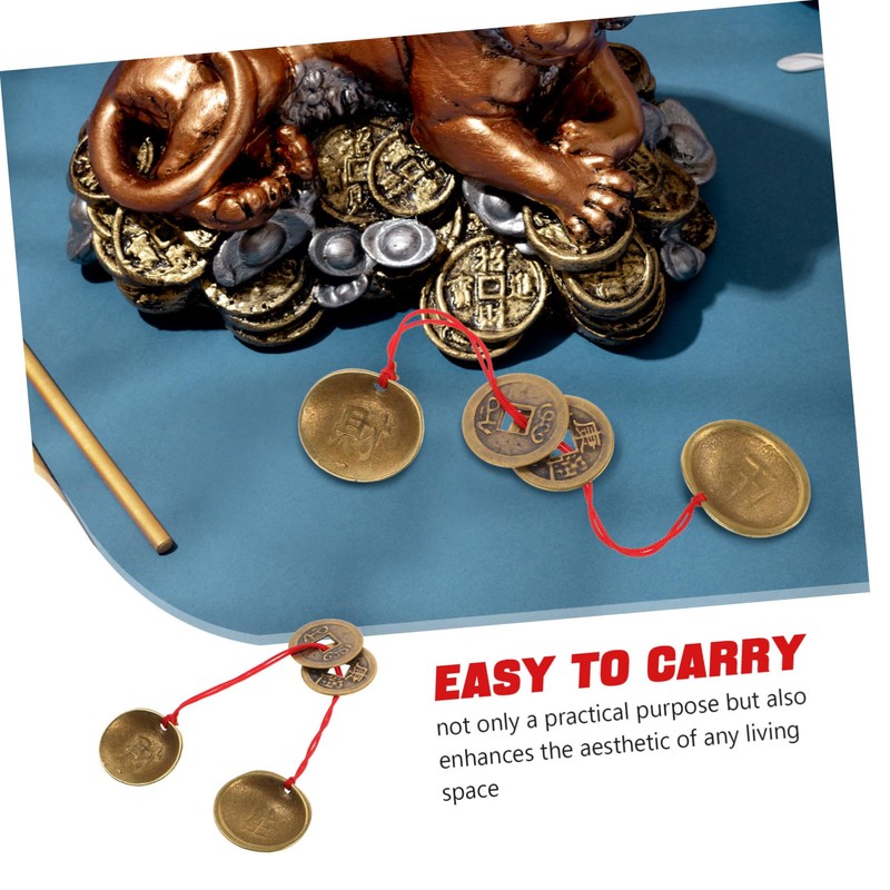 WOONEKY Brass Shell Divination Set with Chinese Wealth Coins Yinyang