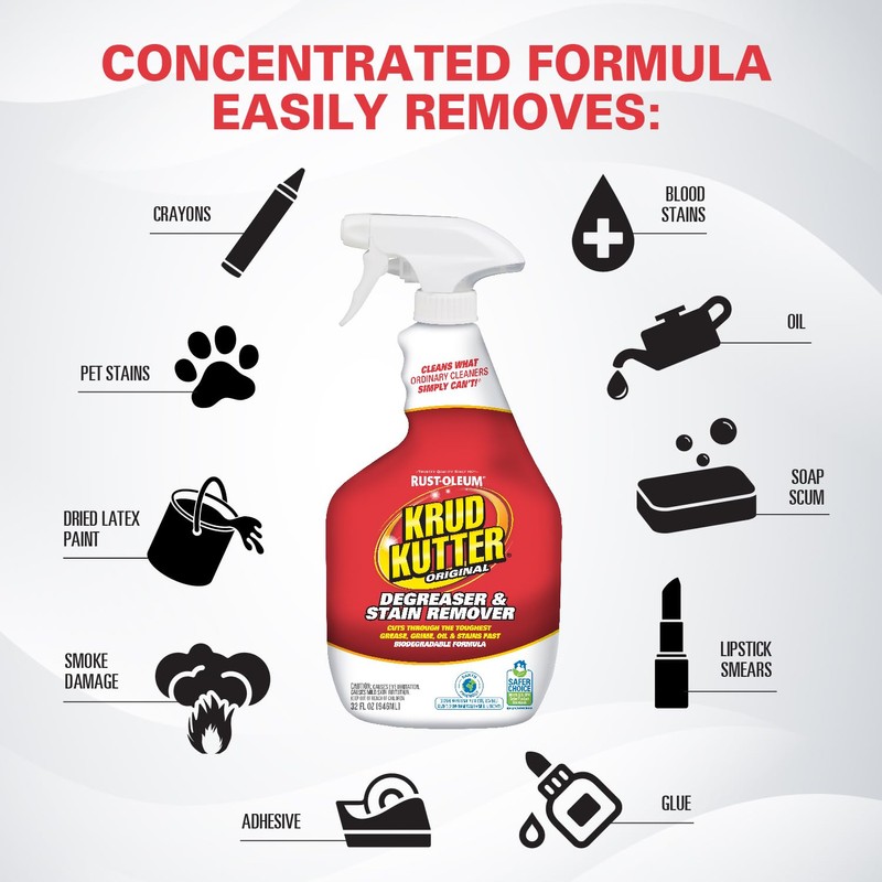 Krud Kutter KK326 Original Concentrated Cleaner/Degreaser Stain Remover Spray, 32