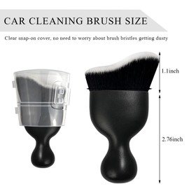 Yourkar 2PCS Car Interior Dust Brush, Scratch Free Car Detailing Brushes, Soft Bristle Auto Removal Dust Collector, Vehicle Interior Cleaning Accessories for Dashboard, Air Vents (Black&White)