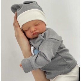 iCradle Lovely Real Look Reborn Baby Dolls Boy 20 inch 50 cm Soft Vinyl Baby Doll Realistic Sleeping Newborn Doll Painted Hair Toy for Kids 3+