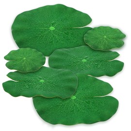 Sliverdew 6 Pcs Floating Lily Pads for Ponds, Realistic Lily Pads Leaves, Artificial Lotus Leaves Decorative Floating Foam Lotus Leaves for Koi Fish Pool Patio Aquarium