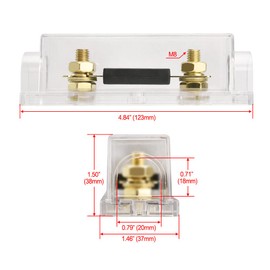 Heschen Car 60A ANL Fuse Holder with ANL Fuse for Auto Bike Audio Subwoofer Equipment Gold Color 1PC