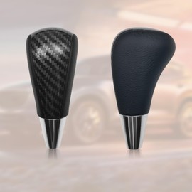 VKGUG Black Leather Carbon Fiber Pattern Gear Shift Knob Shifter Compatible with Toyota Corolla Avalon RAV4 4Runner Sienna Camry Tacoma Yaris Lexus ES is GS SC RX LS LX