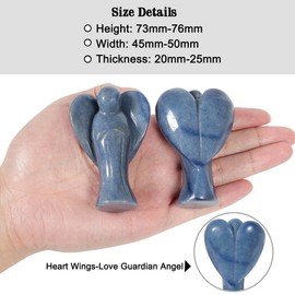 dssmboom 3 Inch Hand Carved Blue Aventurine Crystal Guardian Angel Figurine for Protection, Decorative Pocket Angel Crystal Angel Statue for Home and Office