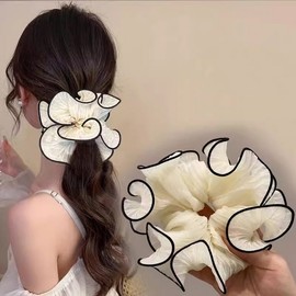 Women's Pretty Hair Scrunchie Set Messy Bun White 6ea