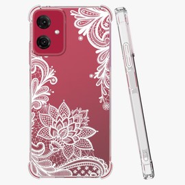 Sidande Case for Moto G Power 2024 5G, Clear Floral Mandala Protective Case, Heavy Duty Protection, TPU Material