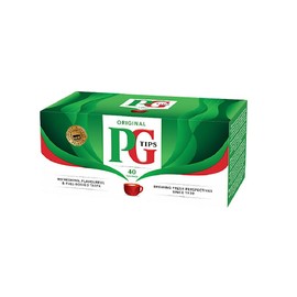 PG Tips Premium Black Tea Bags Non-Pyramid, 40 Count (Pack of 1)