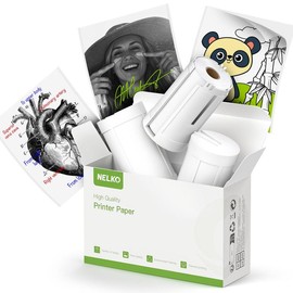 PM230 Mini Sticker Printer-2 Inch Bluetooth Thermal Pocket Printer, Inkless Portable Printer for Study Notes, Photos, Journals, Memos, Lists, Gifts, TikTokShopBacktoSchool:_3 Rolls White Tape