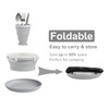 Lafuntar Camping Plate Bowl Cup Cutlery Set for 1, Folding