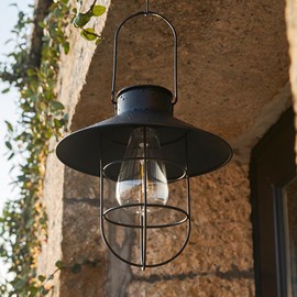 4 Pack ‌Vintage Solar Lanterns Outdoor Hanging - Waterproof IP44 with Edison Bulb - Auto On/Off Dusk to Dawn - Warm White 3000K LED for Garden, Patio, Porch, Yard, Pathway Decor