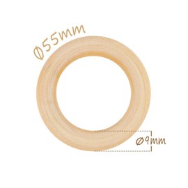 RUBY Wooden Ring, Wooden Ring for Crafts, DIY Craft, Ring Pendant and Connector, Jewellery Making Toy (55 mm)