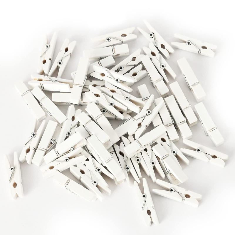Mini Photo Clips, 128 Pcs, 1.4 Inch Small Wooden Clothespins