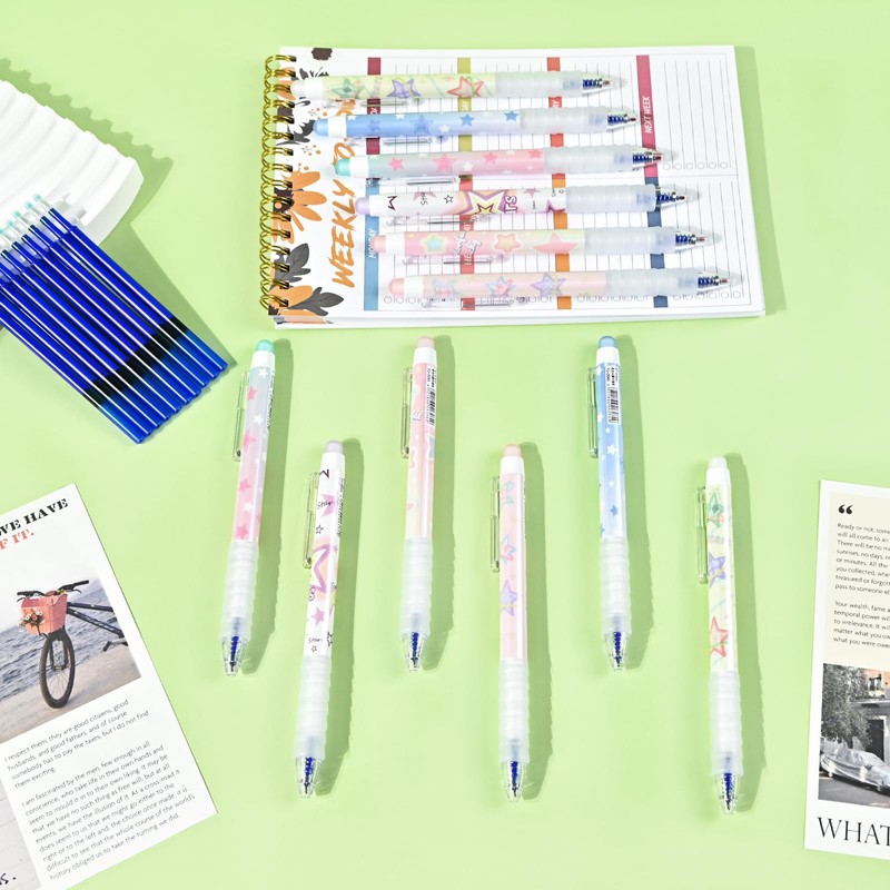 BAYTORY Erasable Pens, Retractable Fine Point 0.5mm Gel Pens with