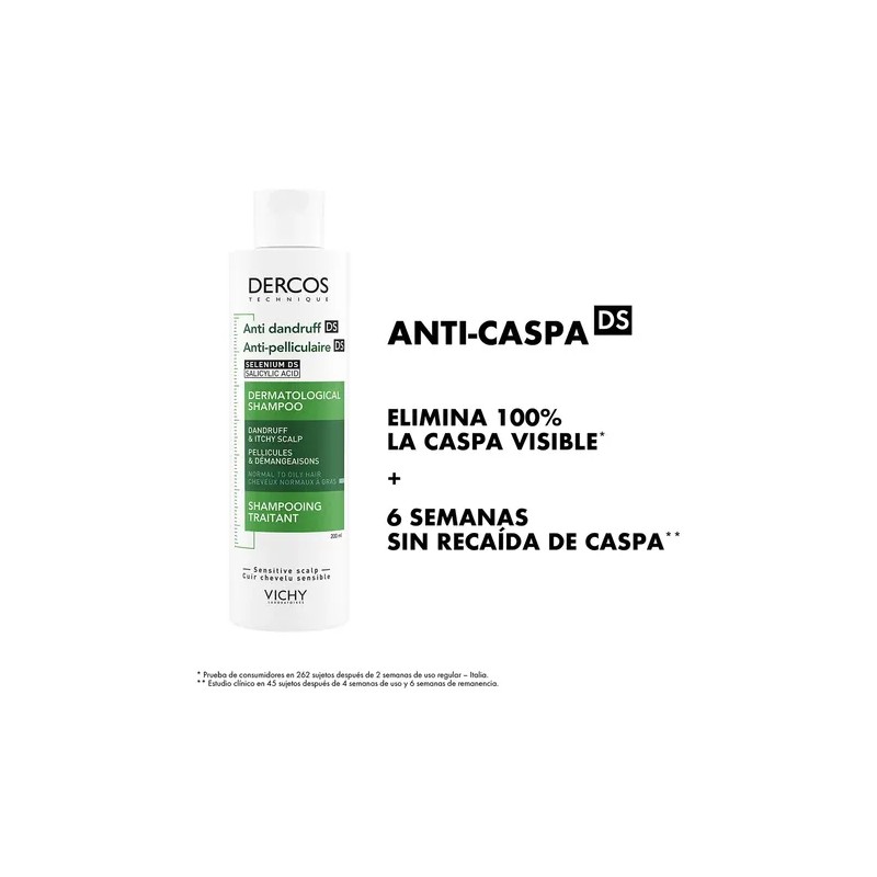 Vichy Shampoo Dercos Anticaspa 200 Ml Cabello Normal A Graso