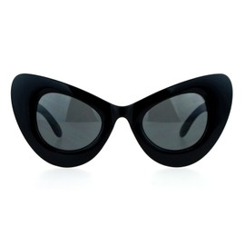 PASTL Womens Super Oversized Cateye Sunglasses Designer Fashion UV 400 Black, Black