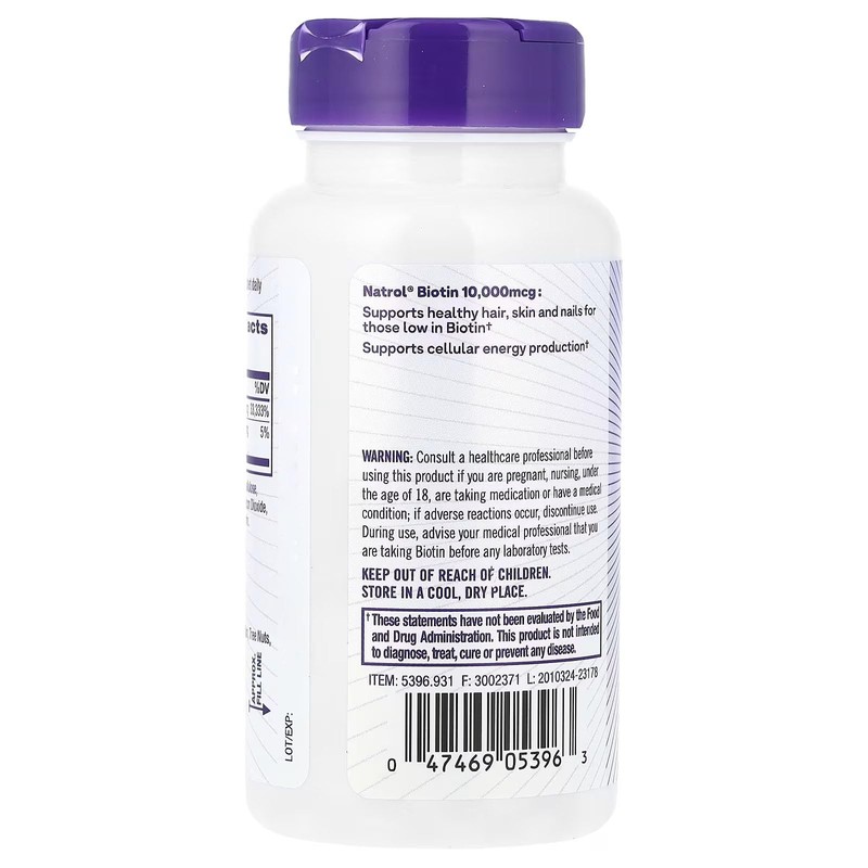 Natrol Biotin Max 10000 Mcg, 100 Tablets